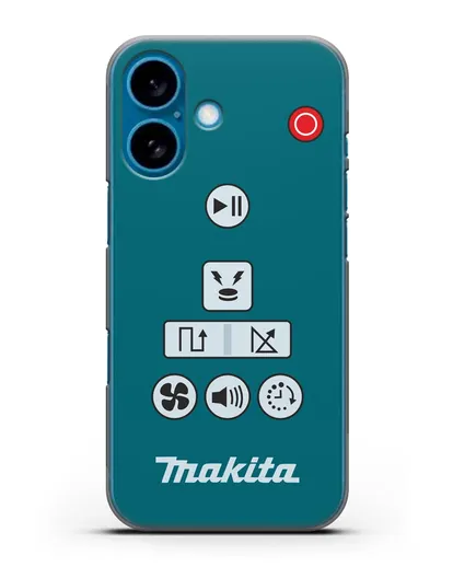 Чехол с дизайном пульт-контроллер Makita силиконовый для iPhone 16