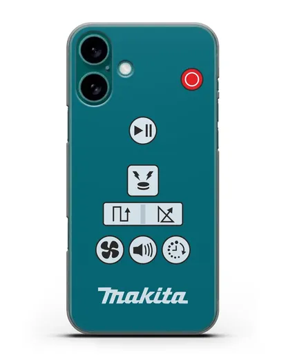 Чехол с дизайном пульт-контроллер Makita силиконовый для iPhone 16 Plus