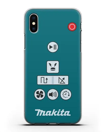 Чехол с дизайном пульт-контроллер Makita силиконовый для iPhone XS