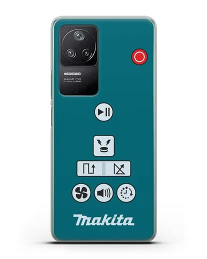 Чехол с дизайном пульт-контроллер Makita силиконовый для Xiaomi Poco F4