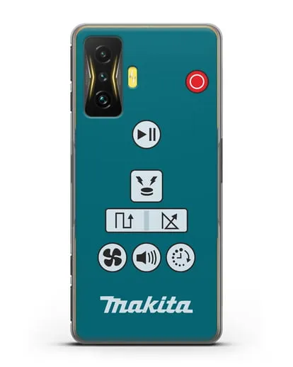 Чехол с дизайном пульт-контроллер Makita силиконовый для Xiaomi Poco F4 GT