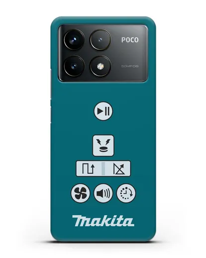 Чехол с дизайном пульт-контроллер Makita силиконовый для Xiaomi Poco F6 Pro