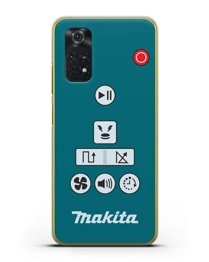 Чехол с дизайном пульт-контроллер Makita силиконовый для Xiaomi Poco M4 Pro 4G