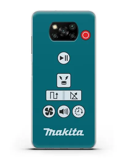 Чехол с дизайном пульт-контроллер Makita силиконовый для Xiaomi Poco X3