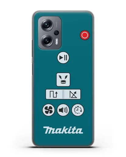 Чехол с дизайном пульт-контроллер Makita силиконовый для Xiaomi Poco X4 GT