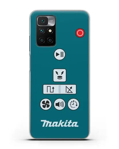 Чехол с дизайном пульт-контроллер Makita силиконовый для Xiaomi Redmi 10