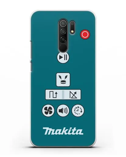 Чехол с дизайном пульт-контроллер Makita силиконовый для Xiaomi Redmi 9