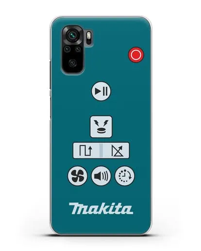Чехол с дизайном пульт-контроллер Makita силиконовый для Xiaomi Redmi Note 10
