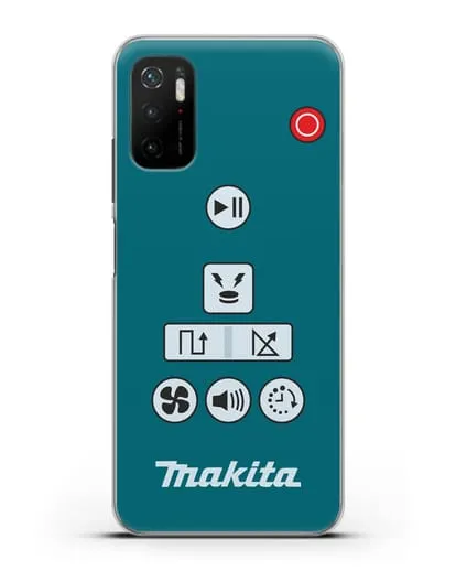 Чехол с дизайном пульт-контроллер Makita силиконовый для Xiaomi Redmi Note 10 5G