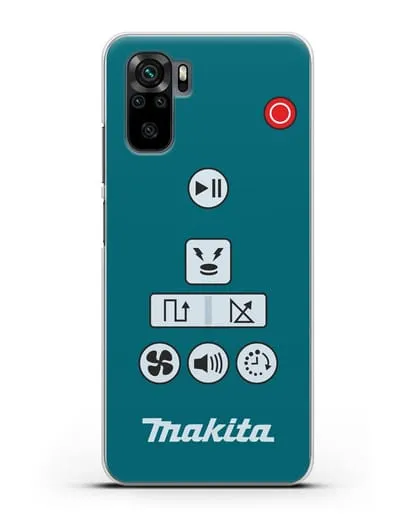 Чехол с дизайном пульт-контроллер Makita силиконовый для Xiaomi Redmi Note 10S