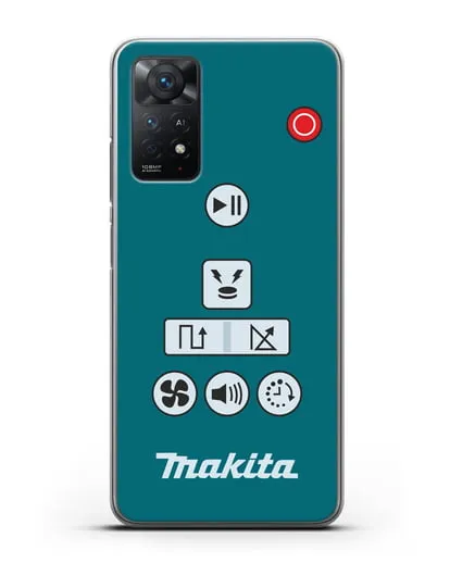 Чехол с дизайном пульт-контроллер Makita силиконовый для Xiaomi Redmi Note 11 Pro