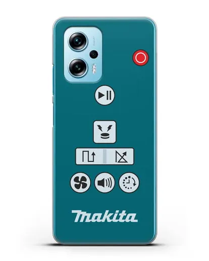 Чехол с дизайном пульт-контроллер Makita силиконовый для Xiaomi Redmi Note 11T Pro