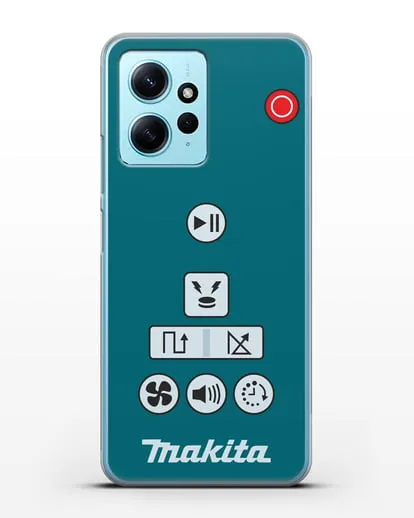 Чехол с дизайном пульт-контроллер Makita силиконовый для Xiaomi Redmi Note 12 4G