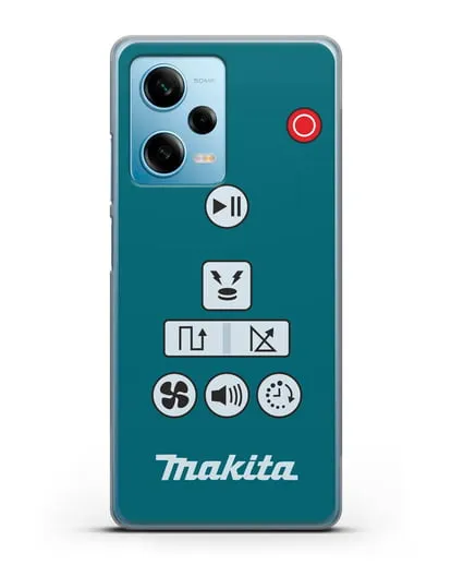 Чехол с дизайном пульт-контроллер Makita силиконовый для Xiaomi Redmi Note 12 Pro 5G