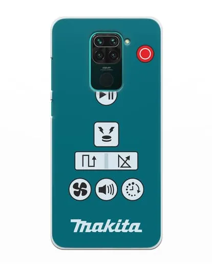 Чехол с дизайном пульт-контроллер Makita силиконовый для Xiaomi Redmi Note 9