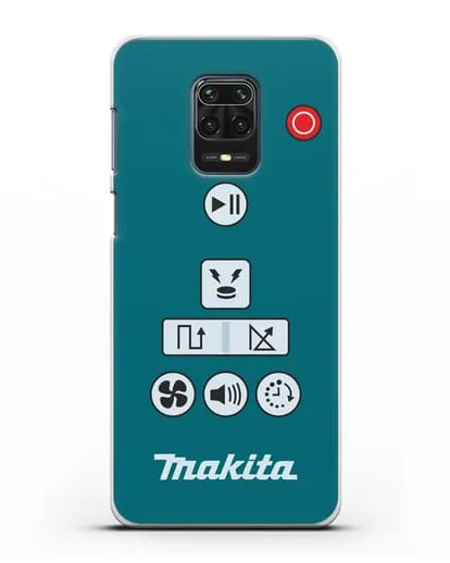 Чехол с дизайном пульт-контроллер Makita силиконовый для Xiaomi Redmi Note 9 Pro