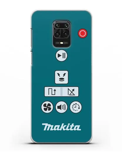 Чехол с дизайном пульт-контроллер Makita силиконовый для Xiaomi Redmi Note 9S