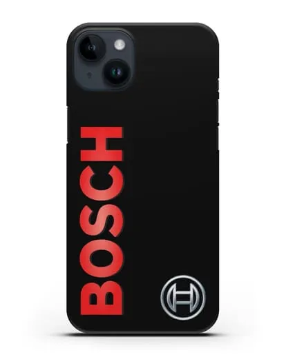 Чехол с надписью и логотипом Bosch силиконовый для iPhone 14 Plus