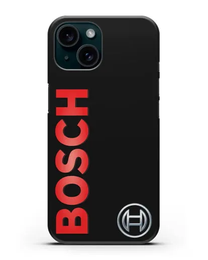 Чехол с надписью и логотипом Bosch силиконовый для iPhone 15