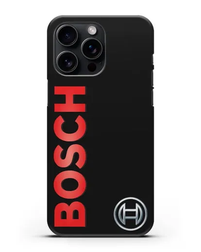 Чехол с надписью и логотипом Bosch силиконовый для iPhone 15 Pro Max