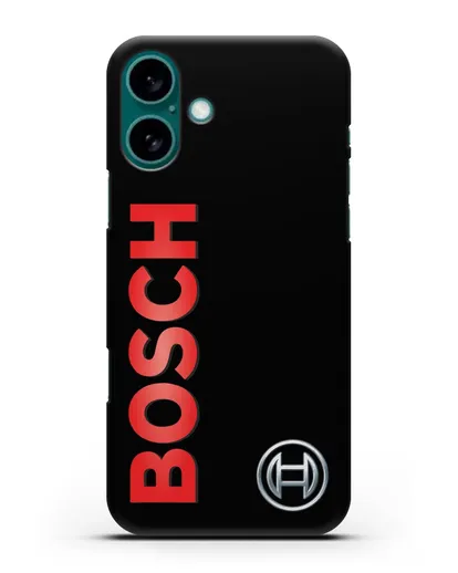 Чехол с надписью и логотипом Bosch силиконовый для iPhone 16 Plus