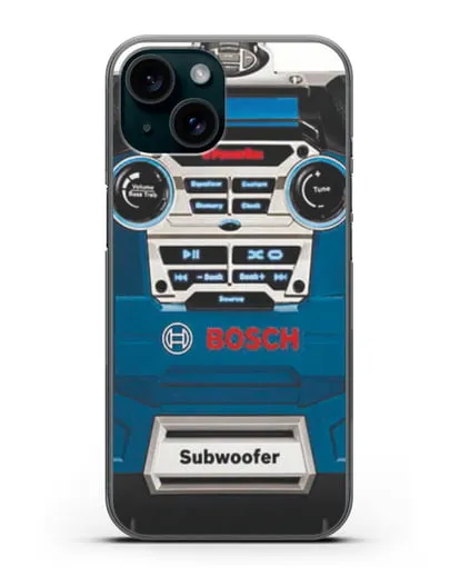 Чехол с рисунком сабвуфер Бош силиконовый для iPhone 15