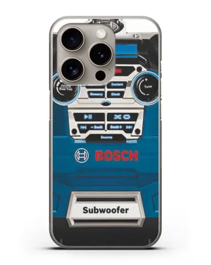 Чехол с рисунком сабвуфер Бош силиконовый для iPhone 15 Pro