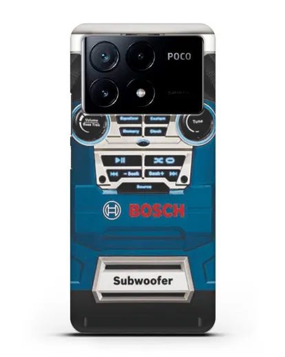 Чехол с рисунком сабвуфер Бош силиконовый для Xiaomi Poco X6 Pro