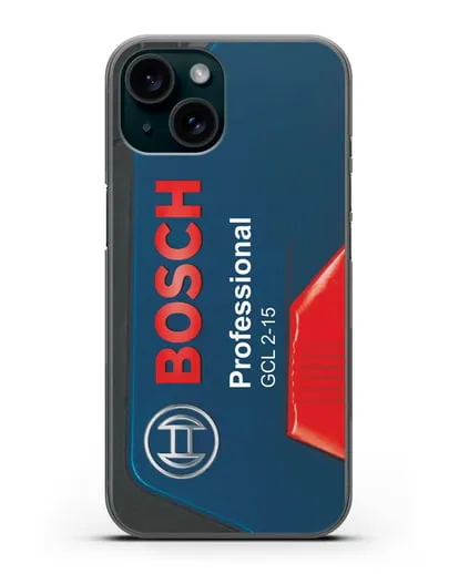 Чехол с рисунком кейс Бош силиконовый для iPhone 15
