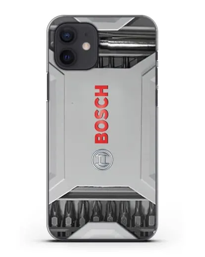 Чехол кейс с битами Bosch силиконовый для iPhone 12