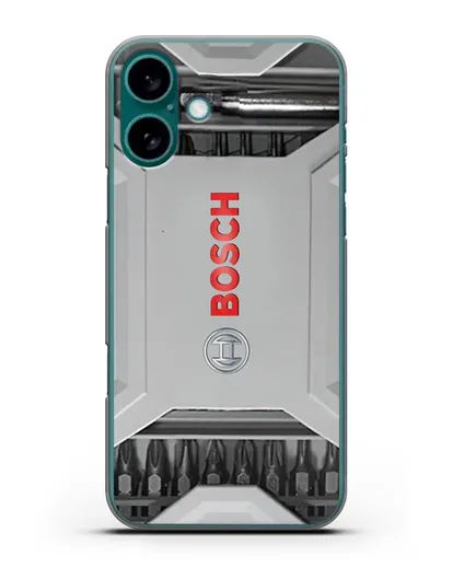 Чехол кейс с битами Bosch силиконовый для iPhone 16 Plus