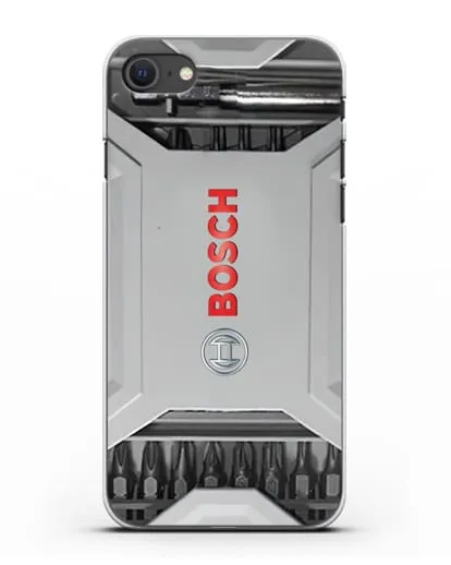 Чехол кейс с битами Bosch силиконовый для iPhone SE 2020