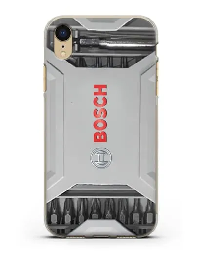 Чехол кейс с битами Bosch силиконовый для iPhone XR