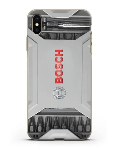 Чехол кейс с битами Bosch силиконовый для iPhone XS Max