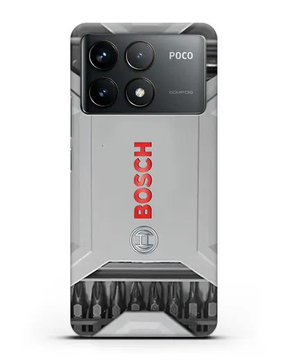 Чехол кейс с битами Bosch силиконовый для Xiaomi Poco F6 Pro