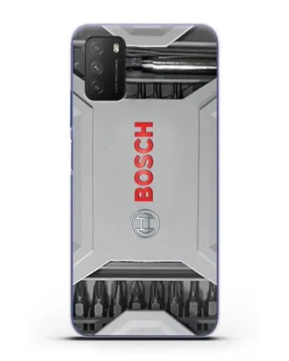 Чехол кейс с битами Bosch силиконовый для Xiaomi Poco M3