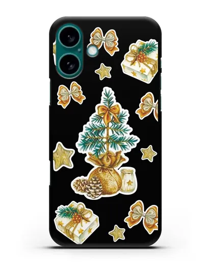 Чехол с иллюстрацией Ёлочка и банты силиконовый для iPhone 16 Plus