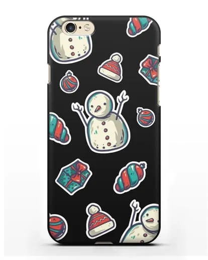 Чехол с иллюстрацией Снеговик и ёлочные игрушки силиконовый для iPhone 6s
