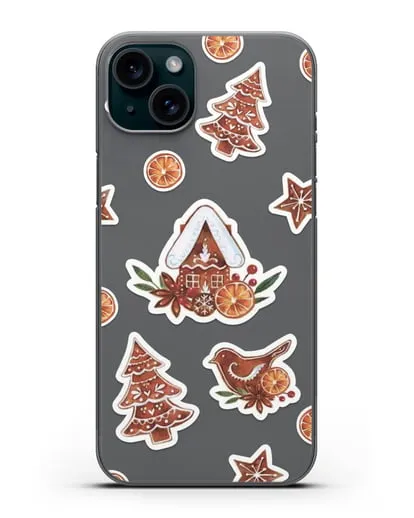 Чехол с иллюстрацией Пряничный домик силиконовый для iPhone 15 Plus