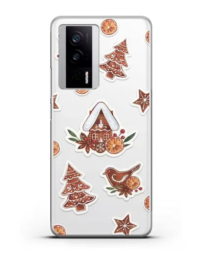 Чехол с иллюстрацией Пряничный домик силиконовый для Xiaomi Poco F5 Pro