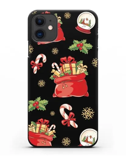 Чехол с иллюстрацией Новогодние подарки силиконовый для iPhone 11