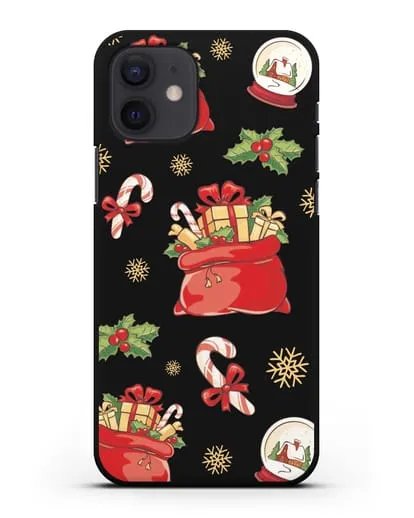 Чехол с иллюстрацией Новогодние подарки силиконовый для iPhone 12