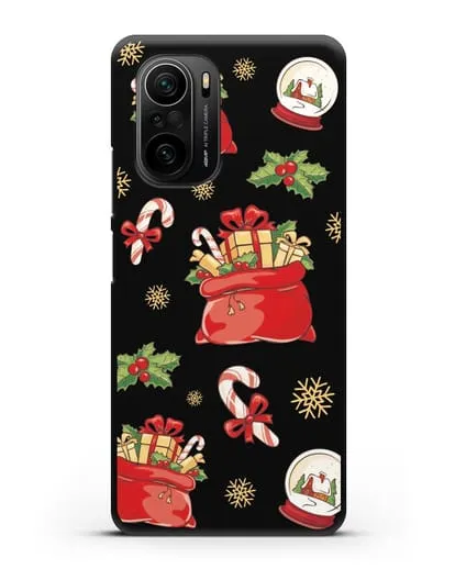 Чехол с иллюстрацией Новогодние подарки силиконовый для Xiaomi Poco F3