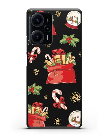 Чехол с иллюстрацией Новогодние подарки силиконовый для Xiaomi Poco F5
