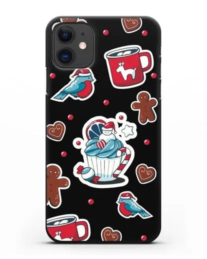 Чехол с иллюстрацией Новогоднее пирожное и печенье силиконовый для iPhone 11