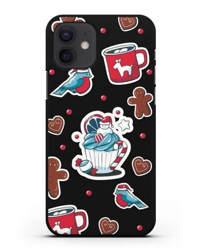 Чехол с иллюстрацией Новогоднее пирожное и печенье силиконовый для iPhone 12