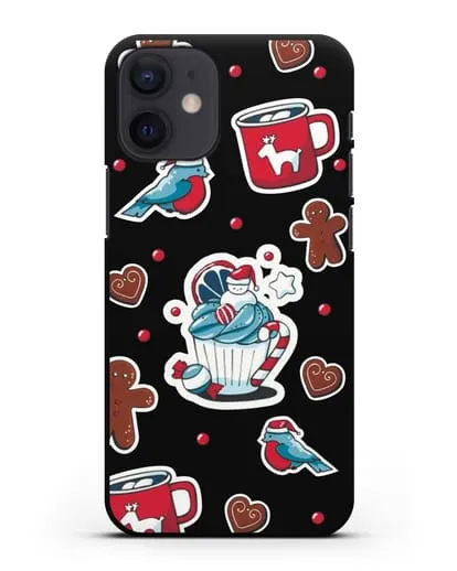 Чехол с иллюстрацией Новогоднее пирожное и печенье силиконовый для iPhone 12 mini
