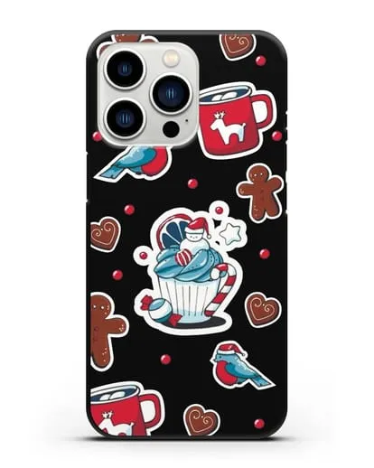 Чехол с иллюстрацией Новогоднее пирожное и печенье силиконовый для iPhone 13 Pro