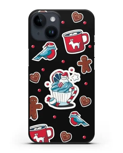 Чехол с иллюстрацией Новогоднее пирожное и печенье силиконовый для iPhone 14