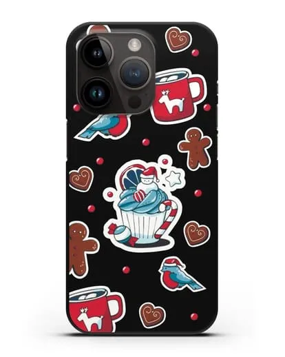 Чехол с иллюстрацией Новогоднее пирожное и печенье силиконовый для iPhone 14 Pro